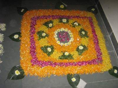 Flower Rangoli at Infotheque